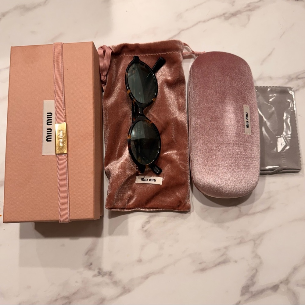 Miu Miu Regard Sunglasses Water Green Lenses